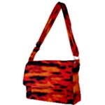 Red  Waves Abstract Series No16 Full Print Messenger Bag (S)