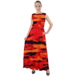 Red  Waves Abstract Series No16 Chiffon Mesh Boho Maxi Dress