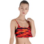 Red  Waves Abstract Series No16 Layered Top Bikini Top 