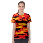 Red  Waves Abstract Series No17 Women s Sport Mesh Tee