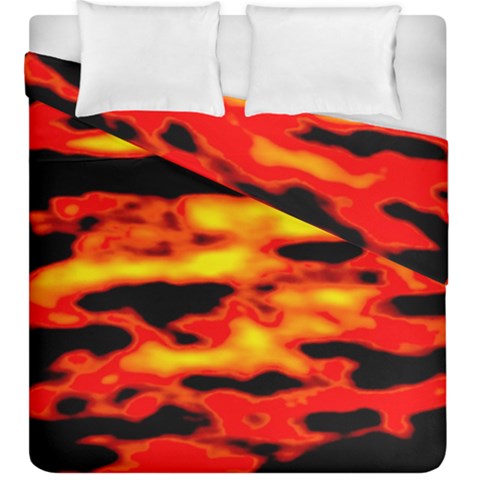 Red  Waves Abstract Series No17 Duvet Cover Double Side (King Size) from ArtsNow.com