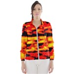 Red  Waves Abstract Series No17 Women s Windbreaker