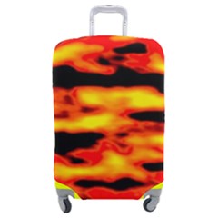 Red  Waves Abstract Series No17 Luggage Cover (Medium) from ArtsNow.com