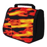 Red  Waves Abstract Series No17 Full Print Travel Pouch (Small)