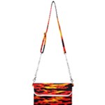 Red  Waves Abstract Series No17 Mini Crossbody Handbag