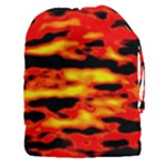 Red  Waves Abstract Series No17 Drawstring Pouch (3XL)