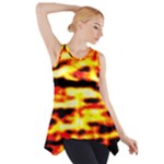 Red  Waves Abstract Series No19 Side Drop Tank Tunic