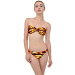 Red  Waves Abstract Series No19 Classic Bandeau Bikini Set