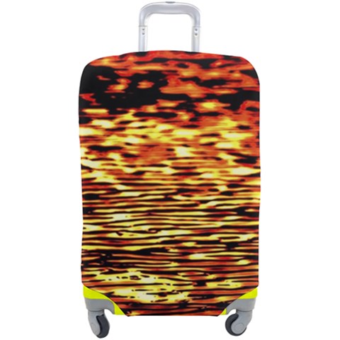 Yellow Waves Flow Series 1 Luggage Cover (Large) from ArtsNow.com