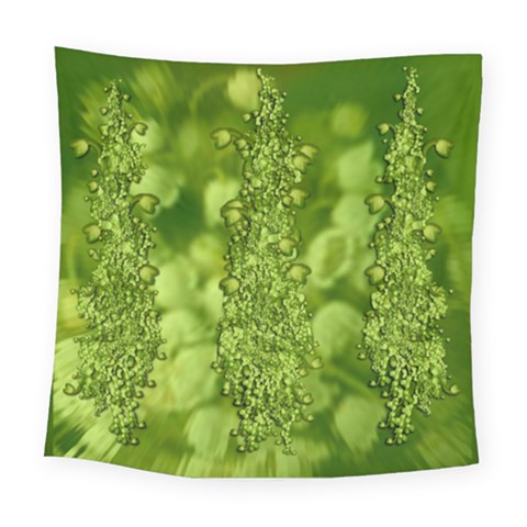 Green Fresh  Lilies Of The Valley The Return Of Happiness So Decorative Square Tapestry (Large) from ArtsNow.com