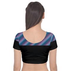 Velvet Short Sleeve Crop Top  