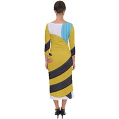 Quarter Sleeve Midi Bodycon Dress 