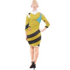 Quarter Sleeve Hood Bodycon Dress 