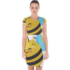 Capsleeve Drawstring Dress  