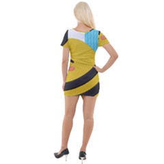 Short Sleeve Asymmetric Mini Dress 