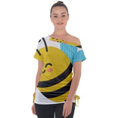 Off Shoulder Tie-Up T-Shirt 