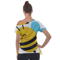 Off Shoulder Tie-Up T-Shirt 