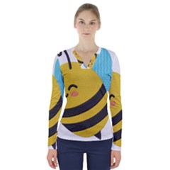 V-Neck Long Sleeve Top 