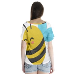 V-Neck Flutter Sleeve Top 