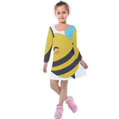 Kids  Long Sleeve Velvet Dress 