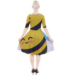 Quarter Sleeve A-Line Dress 