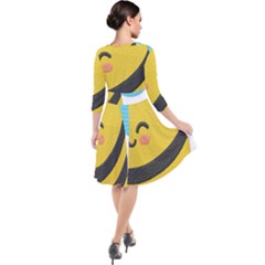 Quarter Sleeve Waist Band Dress 