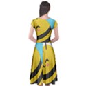 Cap Sleeve Wrap Front Dress 