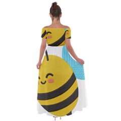 Off Shoulder Open Front Chiffon Dress 