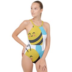 High Neck One Piece Swimsuit 