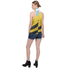 Halter Asymmetric Satin Top 