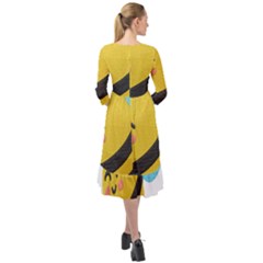 Ruffle End Midi Chiffon Dress 