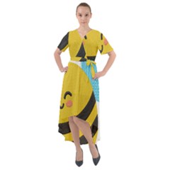 Front Wrap High Low Dress 