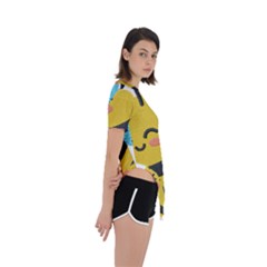 Asymmetrical Short Sleeve Sports T-Shirt 