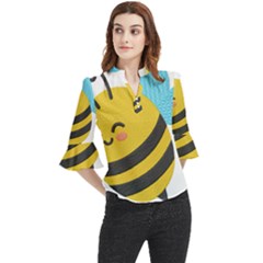 Loose Horn Sleeve Chiffon Blouse 