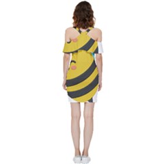 Shoulder Frill Bodycon Summer Dress 