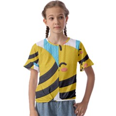 Kids  Cuff Sleeve Scrunch Bottom T-Shirt 