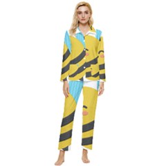 Womens  Long Sleeve Velvet Pocket Pajamas Set 