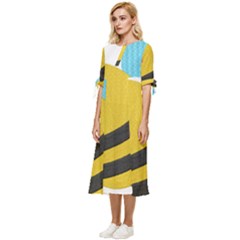 Bow Sleeve Chiffon Midi Dress 