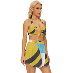Vintage Style Bikini Top and Skirt Set  