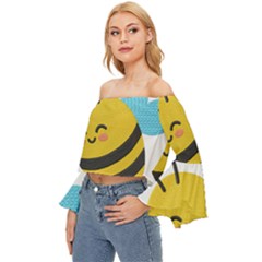 Off Shoulder Flutter Bell Sleeve Top 