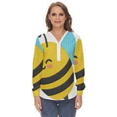 Zip Up Long Sleeve Blouse 