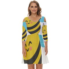 Shoulder Cut Out Zip Up Dress 