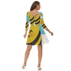 Shoulder Cut Out Zip Up Dress 