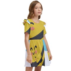 Kids  Frilly Sleeves Pocket Dress 