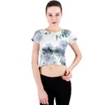 Floral pattern Crew Neck Crop Top