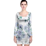 Floral pattern Long Sleeve Bodycon Dress