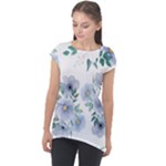 Floral pattern Cap Sleeve High Low Top