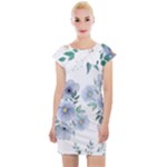 Floral pattern Cap Sleeve Bodycon Dress