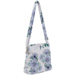 Floral pattern Zipper Messenger Bag