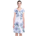 Floral pattern Short Sleeve Front Wrap Dress